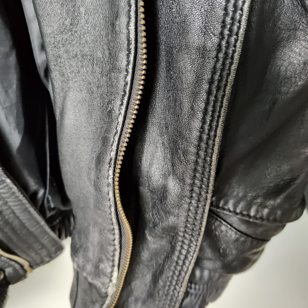Vintage leather bomber jacket XL - Picture 12 of 16